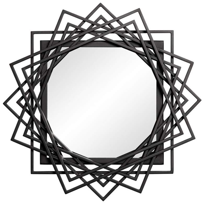 Image 1 Varaluz Lexicon Matte Black 16" Square Wall Mirror