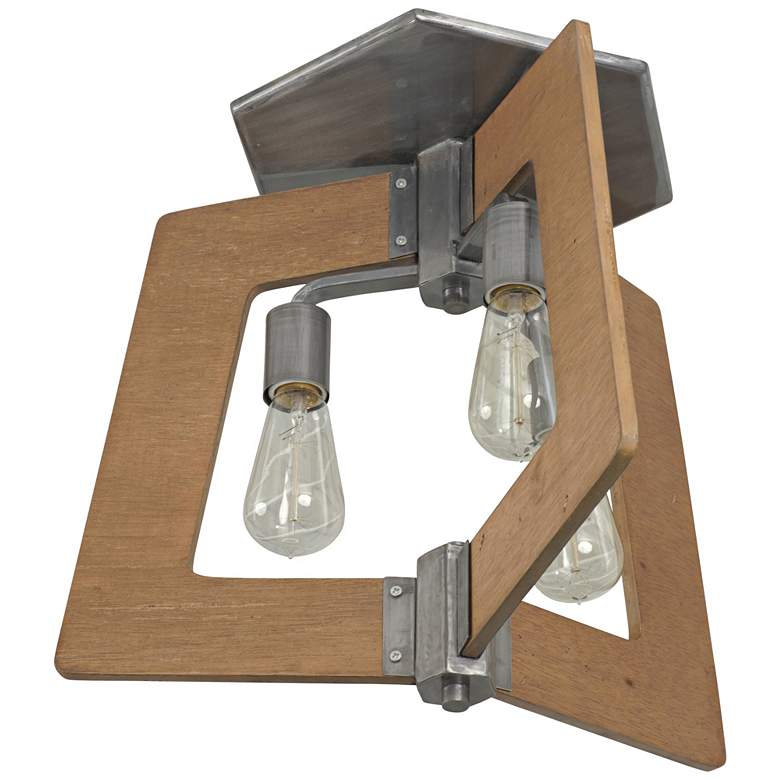 Image 1 Varaluz Lofty 18 1/2" Wide Wheat and Steel Ceiling Light
