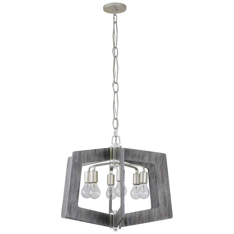 Image 3 Varaluz Lofty 24 inch Wide Silverado and Gray 6-Light Pendant more views