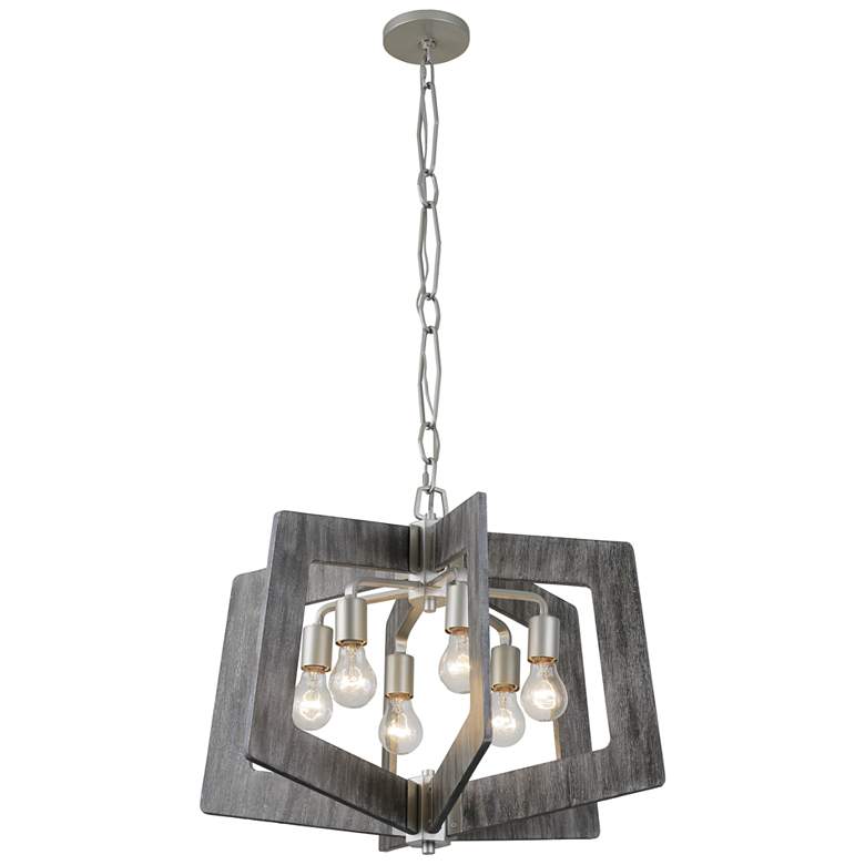 Image 4 Varaluz Lofty 24 inch Wide Silverado and Gray 6-Light Pendant more views