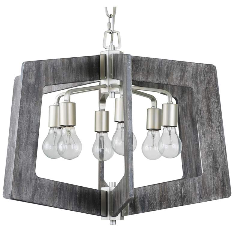 Image 6 Varaluz Lofty 24" Wide Silverado and Gray 6-Light Pendant more views