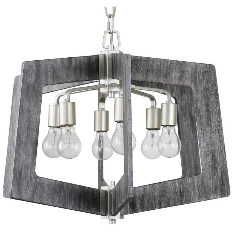 Image 6 Varaluz Lofty 24 inch Wide Silverado and Gray 6-Light Pendant more views