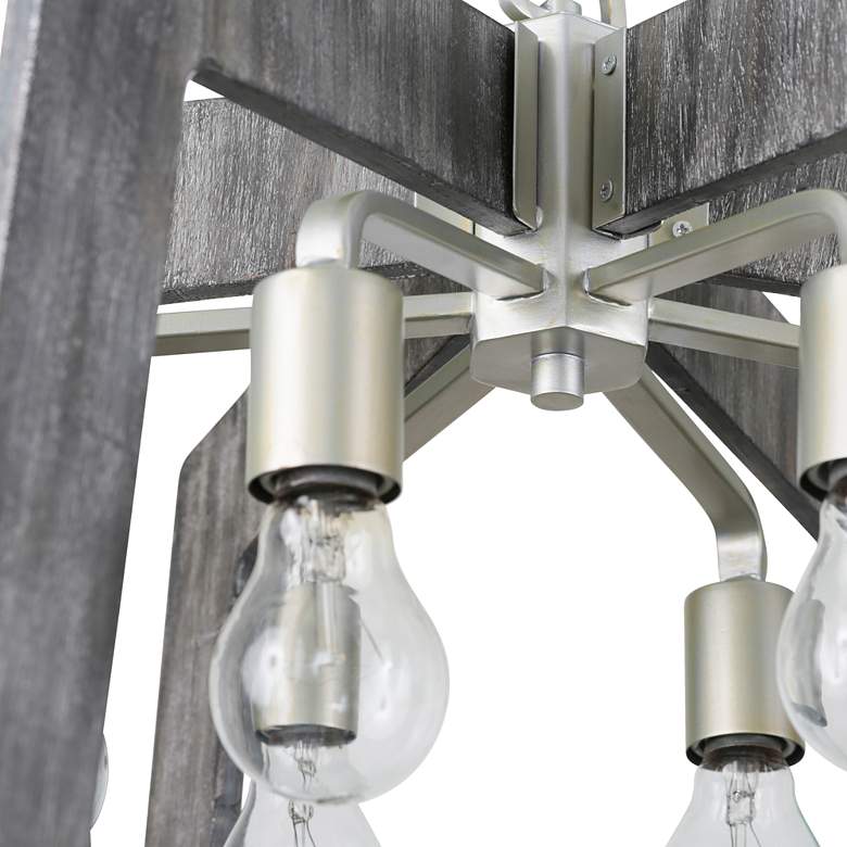 Image 7 Varaluz Lofty 24" Wide Silverado and Gray 6-Light Pendant more views