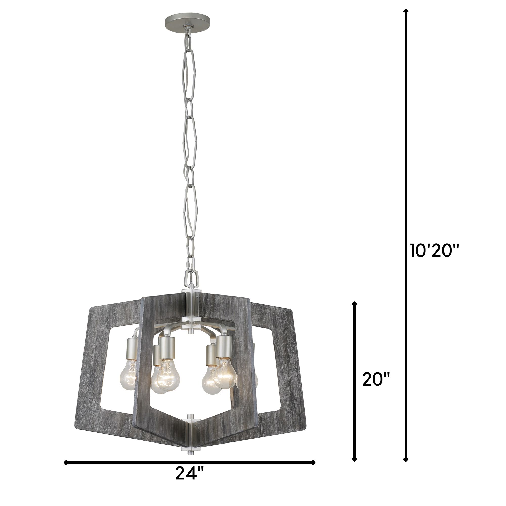 Varaluz Lofty 24" Wide Silverado and Gray 6-Light Pendant