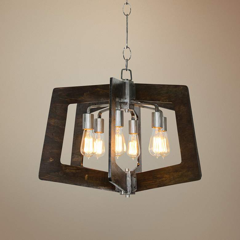 Image 1 Varaluz Lofty 24" Wide Steel Six-Light Chandelier
