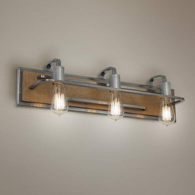 Image 1 Varaluz Lofty 25 1/2 inch Wide 3-Light Wheat and Steel Bath Light