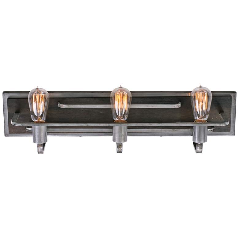 Image 4 Varaluz Lofty 25 1/2 inch Wide Steel and Wood Bath Light more views