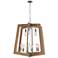 Varaluz Lofty 30"W Wheat Wood and Steel 9-Light Chandelier