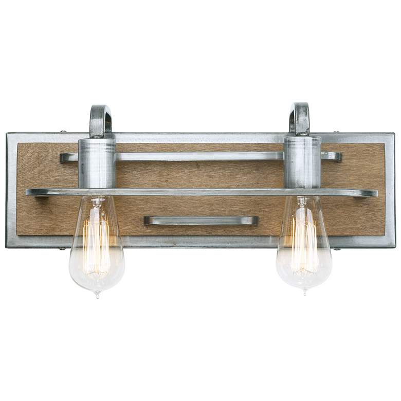 Image 1 Varaluz Lofty 6" High 2-Light Wheat and Steel Bath Light