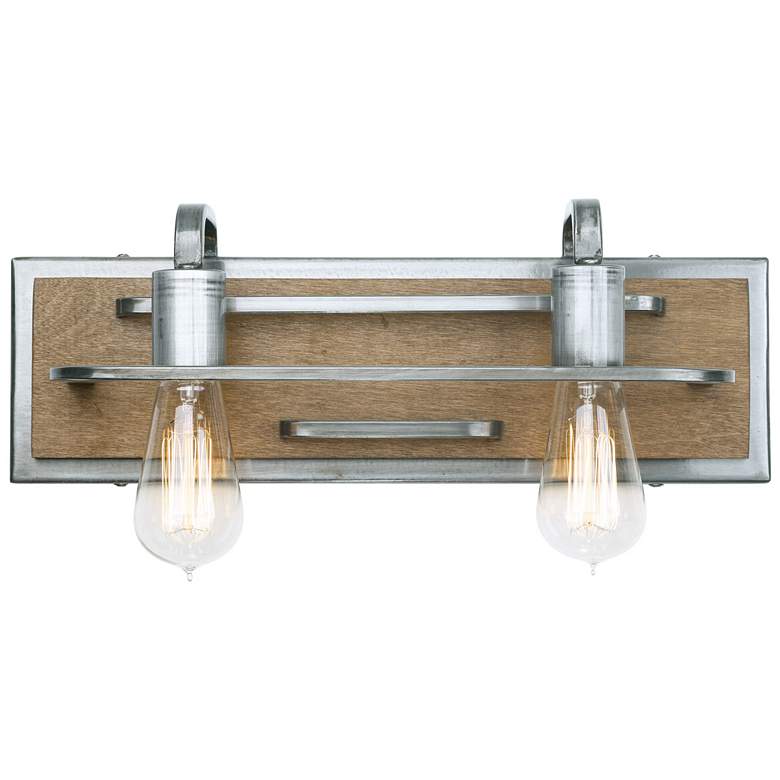 Image 1 Varaluz Lofty 6 inch High 2-Light Wheat and Steel Bath Light