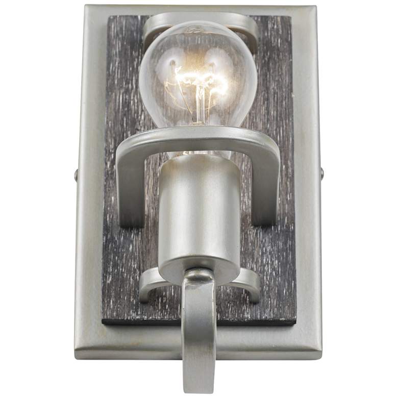 Image 1 Varaluz Lofty 9" High Silverado with Gray Wood Wall Sconce