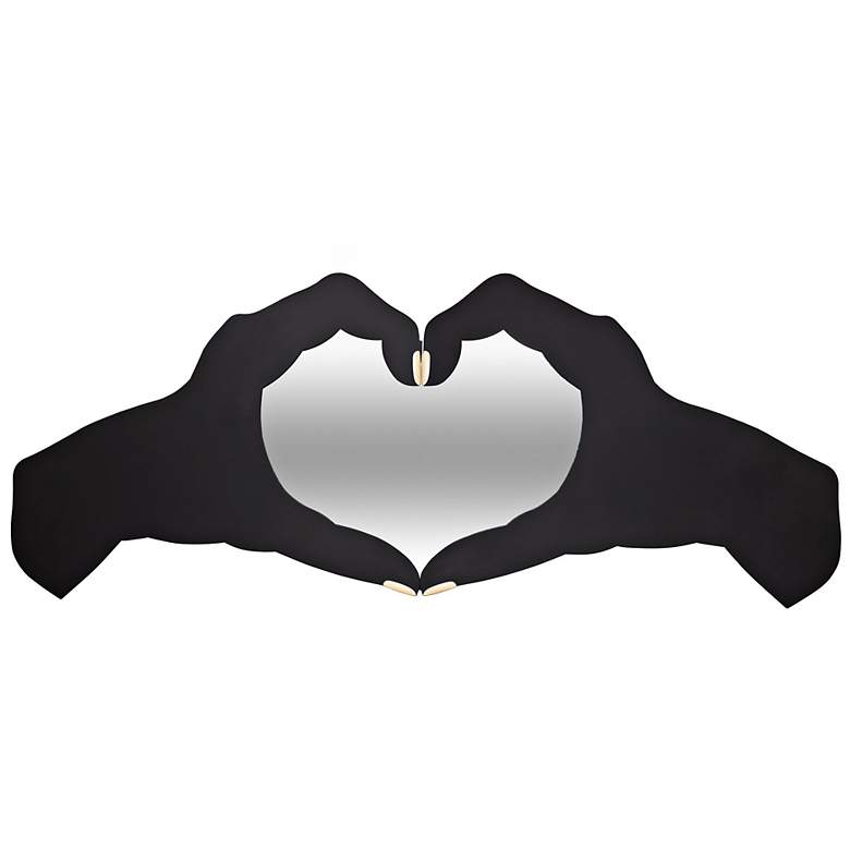 Image 2 Varaluz Loving Hands Matte Black 60" x 24" Wall Mirror