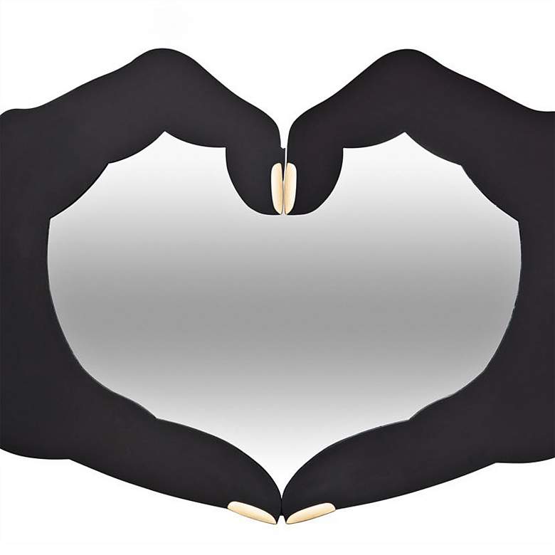 Image 3 Varaluz Loving Hands Matte Black 60" x 24" Wall Mirror more views