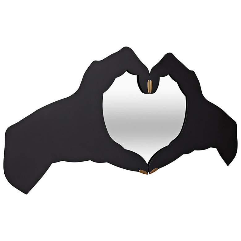 Image 4 Varaluz Loving Hands Matte Black 60" x 24" Wall Mirror more views