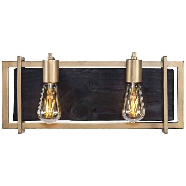 Image 1 Varaluz Madeira 7 3/4" High Rustic Gold 2-Light Wall Sconce