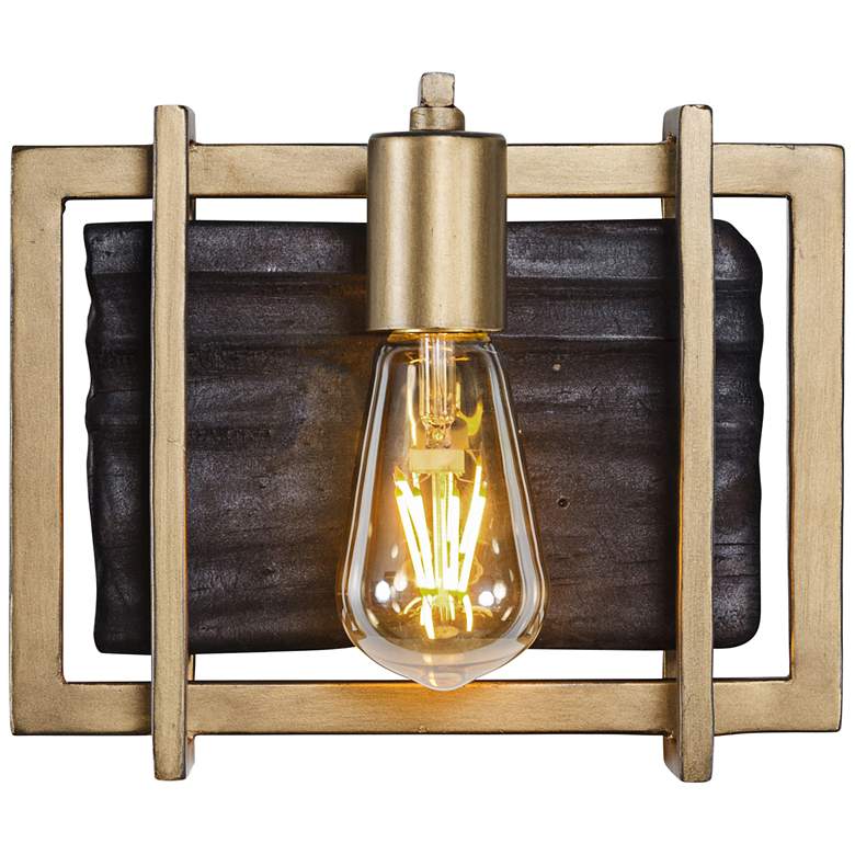 Image 1 Varaluz Madeira 7 3/4 inch High Rustic Gold Wall Sconce