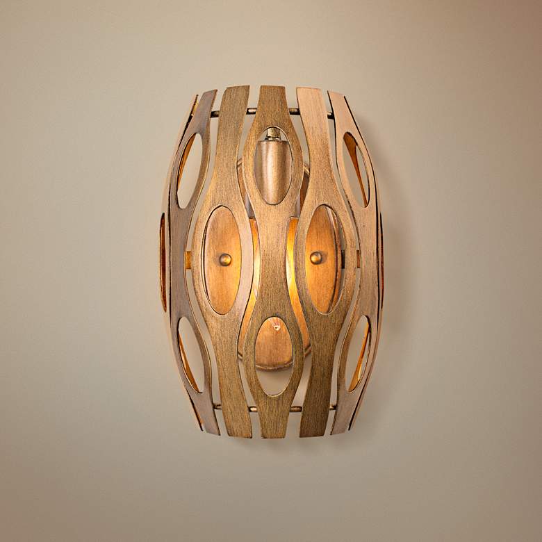 Image 1 Varaluz Masquerade 10" High Hammered Ore Wall Sconce