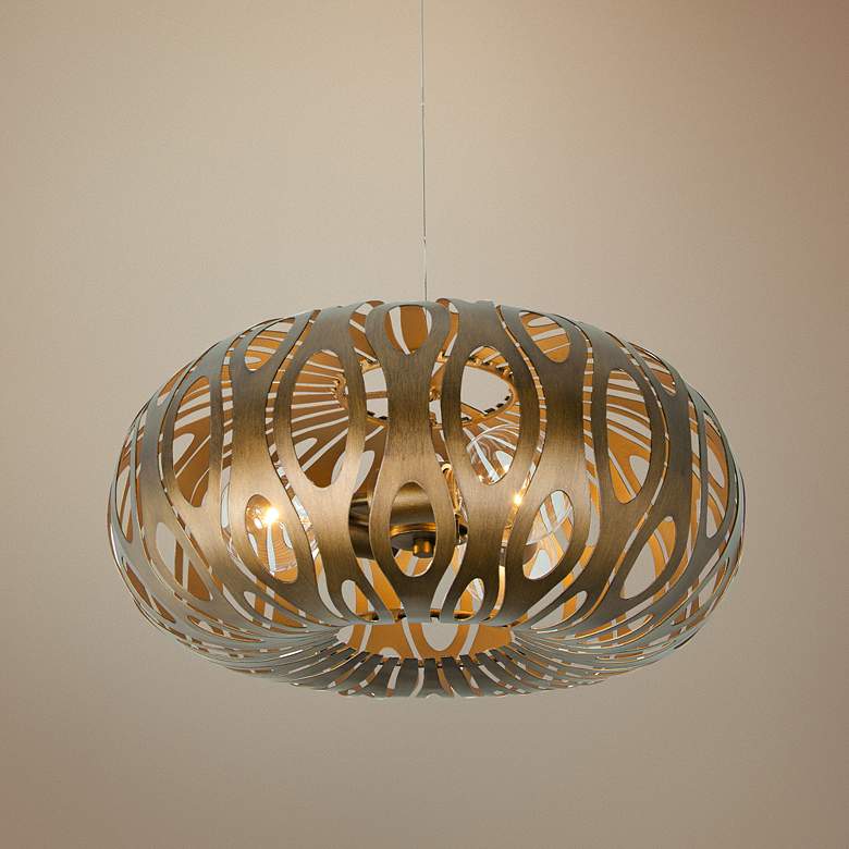 Image 1 Varaluz Masquerade 18" Wide Hammered Ore 3-Light Pendant