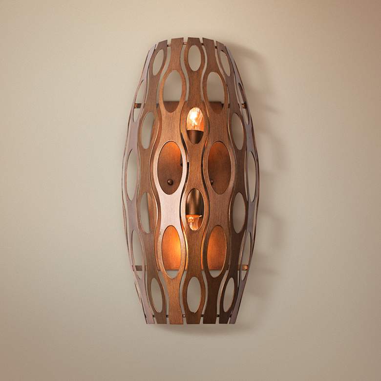 Image 1 Varaluz Masquerade 19" High Hammered Ore Wall Sconce