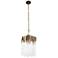 Varaluz Matrix 14" Wide Havana Gold and Fluted Glass Pendant