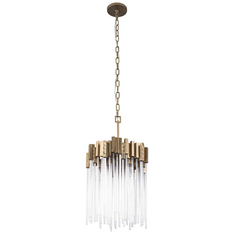 Image 4 Varaluz Matrix 14" Wide Havana Gold and Fluted Glass Pendant more views