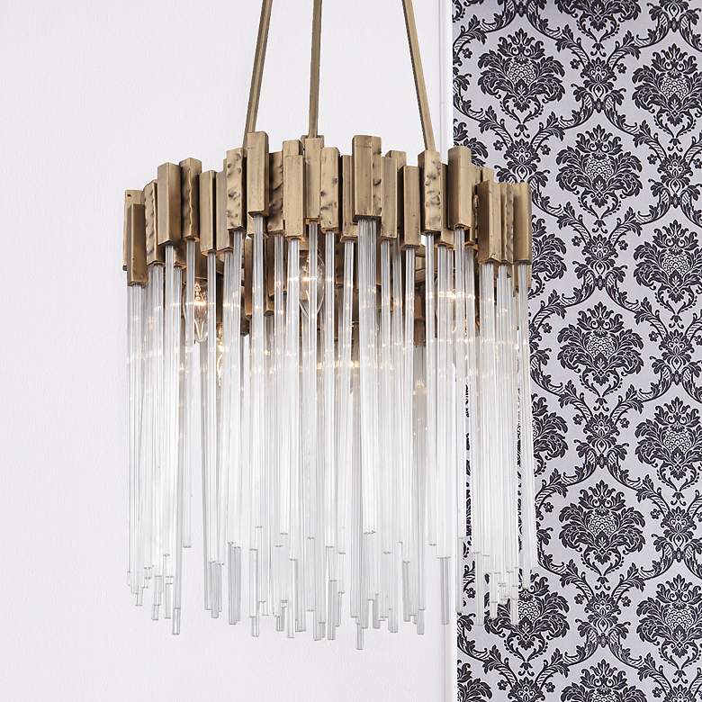 Image 2 Varaluz Matrix 18 1/2" Wide Havana Gold 6-Light Pendant