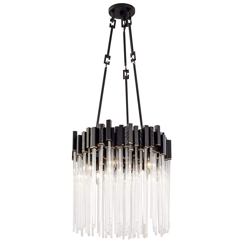 Image 1 Varaluz Matrix 18 1/2" Wide Matte Black 6-Light Pendant