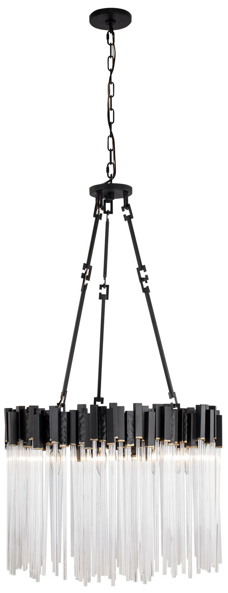 Image 4 Varaluz Matrix 25" Wide 9-Light Black and Gold Glass Pendant more views