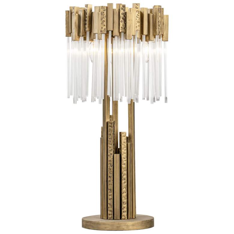 Image 1 Varaluz Matrix 30" High 3-Light Havana Gold Finish Modern Table Lamp