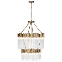 Varaluz Matrix 30" Wide Havana Gold 2-Tier Chandelier