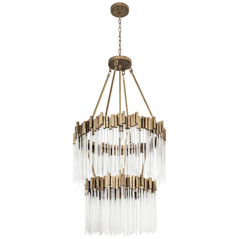 Image 2 Varaluz Matrix 30" Wide Havana Gold 2-Tier Chandelier more views