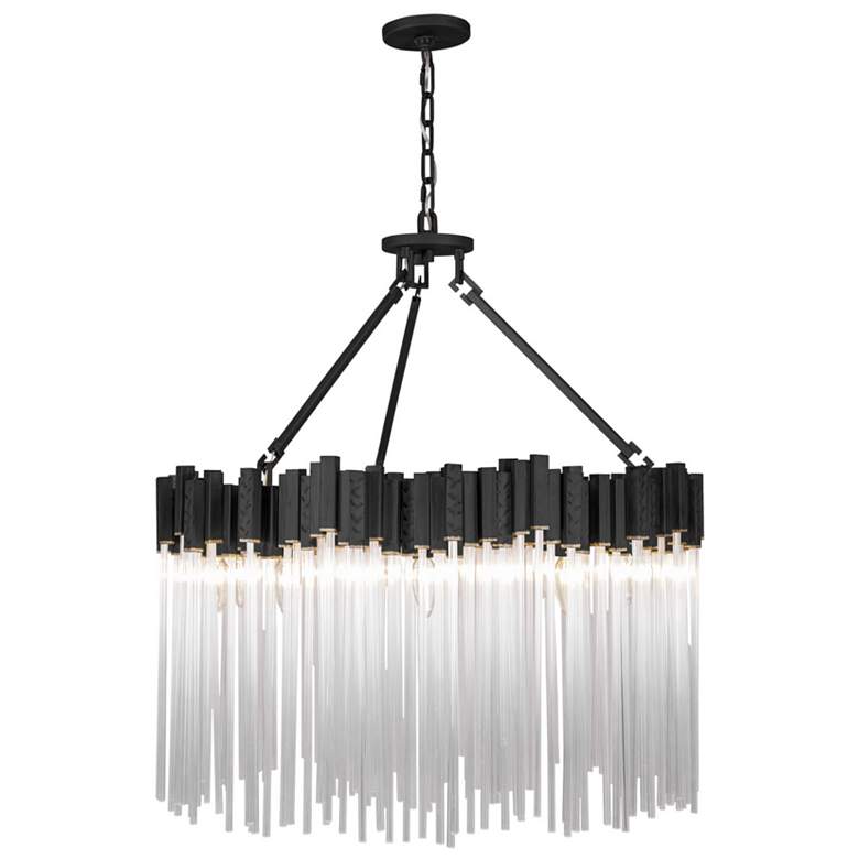 Image 1 Varaluz Matrix 30" Wide Matte Black Chandelier w/ Glass Rods