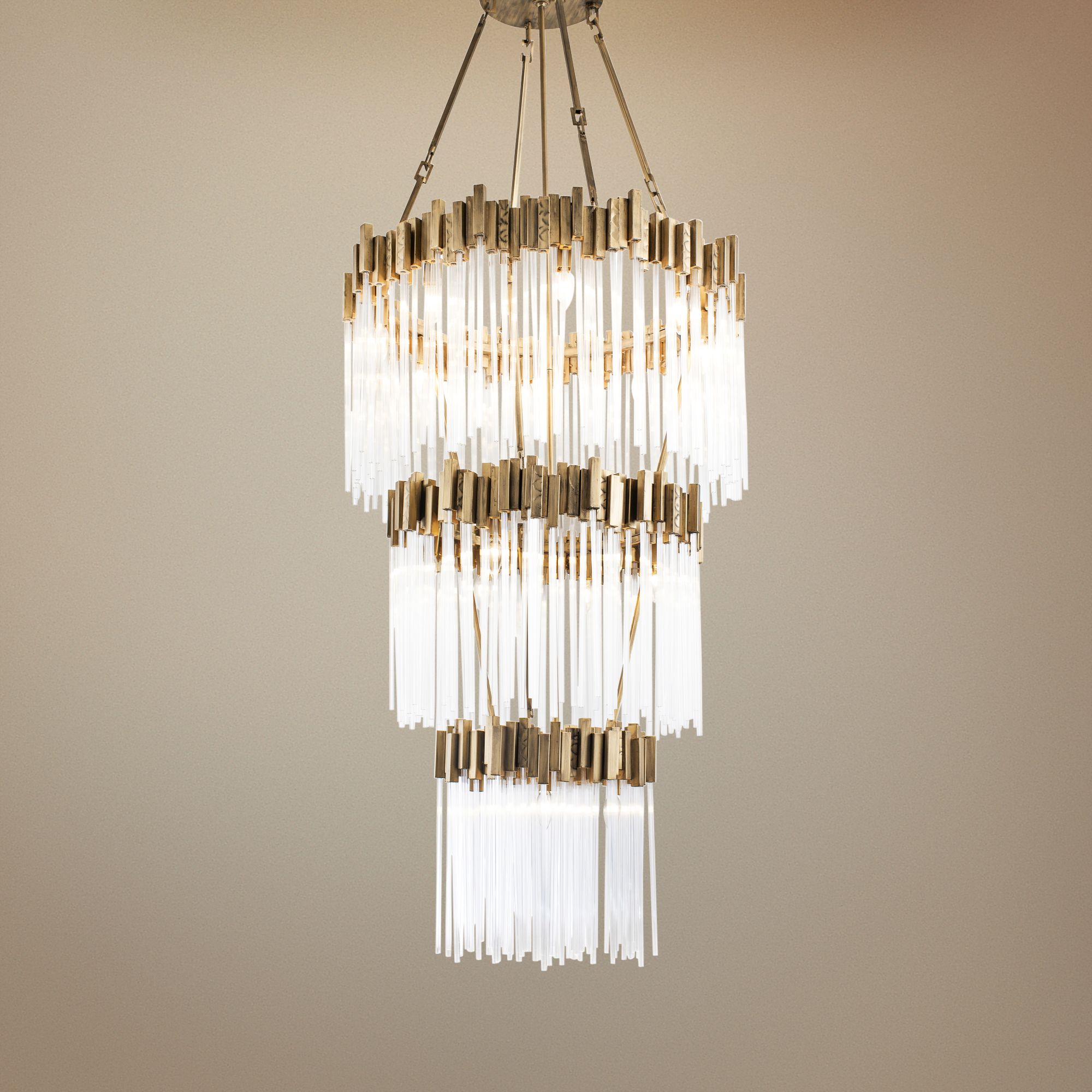 fluted glass chandelier