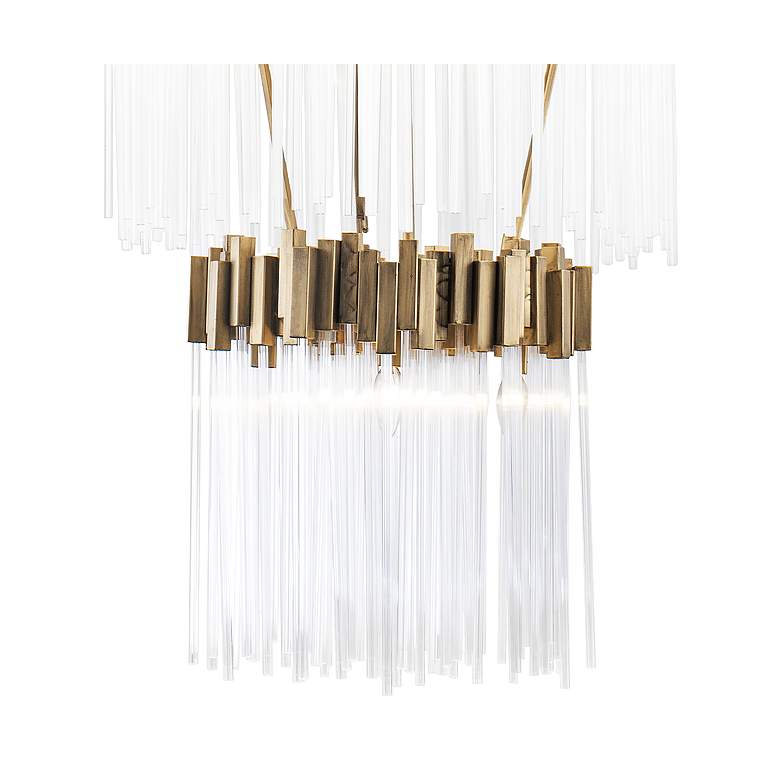 Image 4 Varaluz Matrix 30 inchW Havana Gold and Fluted Glass Chandelier more views