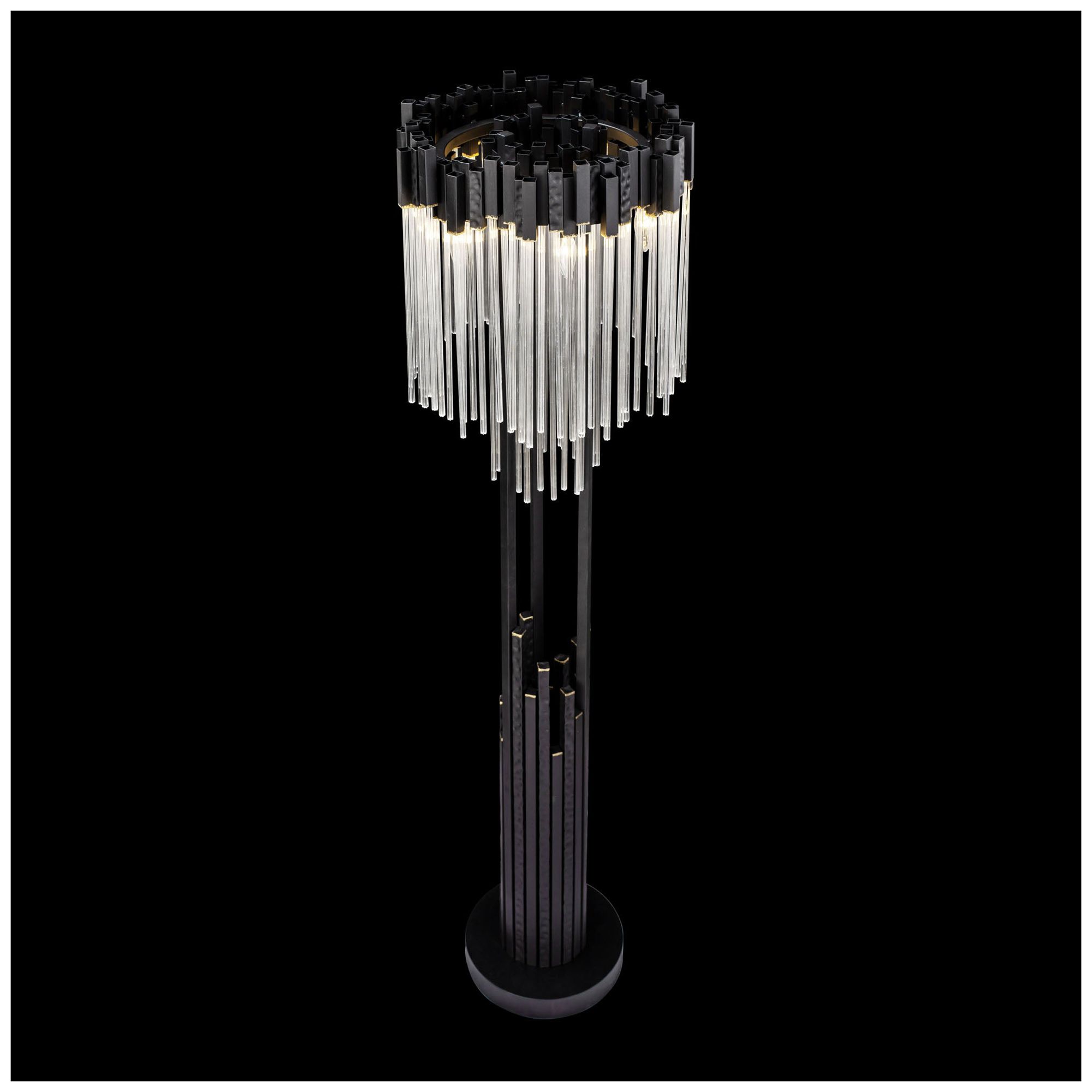 Image 2 Varaluz Matrix Matte Black and Glass Floor Lamp more views