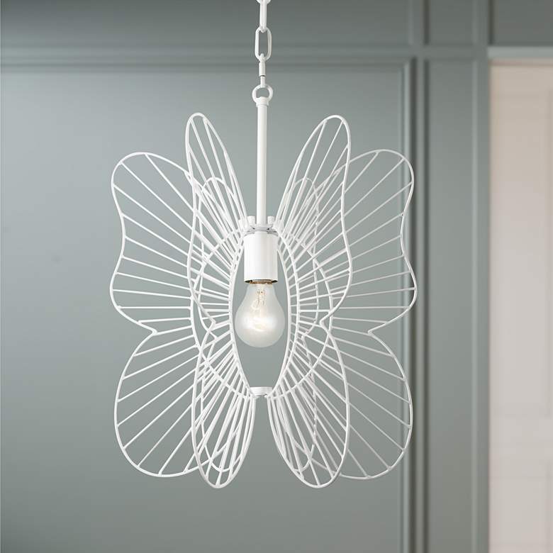 Image 1 Varaluz Monarch 14 3/4" Wide White Butterfly Pendant Light