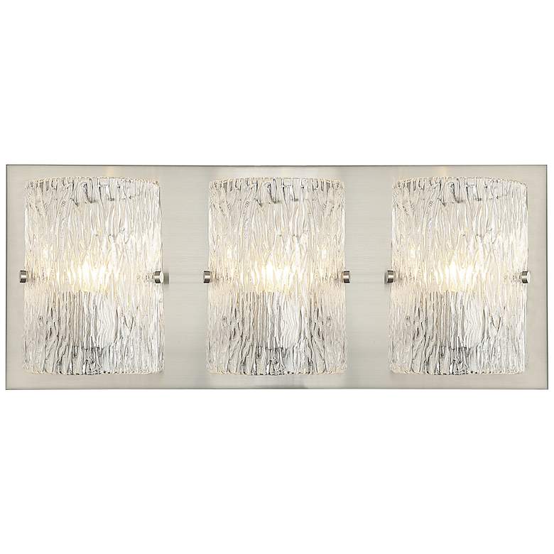 Image 1 Varaluz Morgan 23 inch Wide Brushed Nickel 3-Light Bath Light