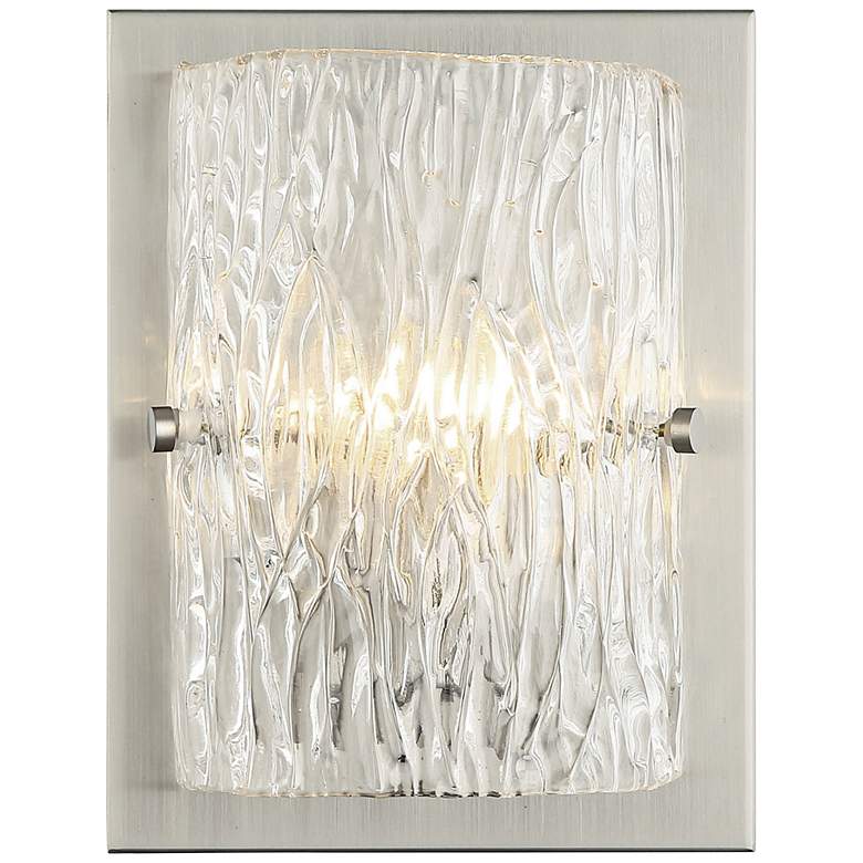 Image 1 Varaluz Morgan 9 3/4" High Brushed Nickel Wall Sconce