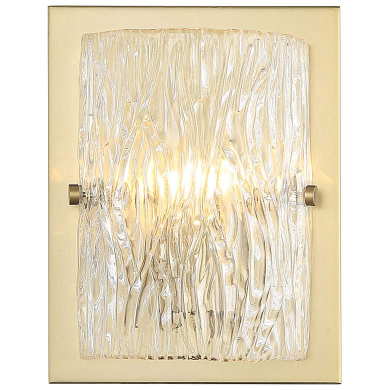 Image 1 Varaluz Morgan 9 3/4" High Satin Brass Wall Sconce