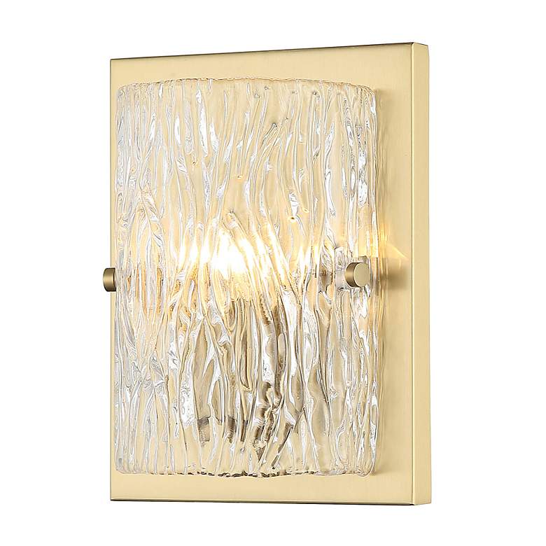 Image 2 Varaluz Morgan 9 3/4" High Satin Brass Wall Sconce more views