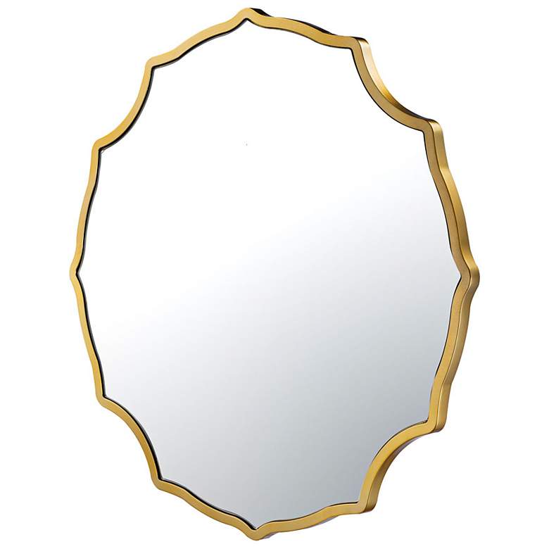 Image 4 Varaluz Not Baroque Gold 30" Round Scallop Wall Mirror more views
