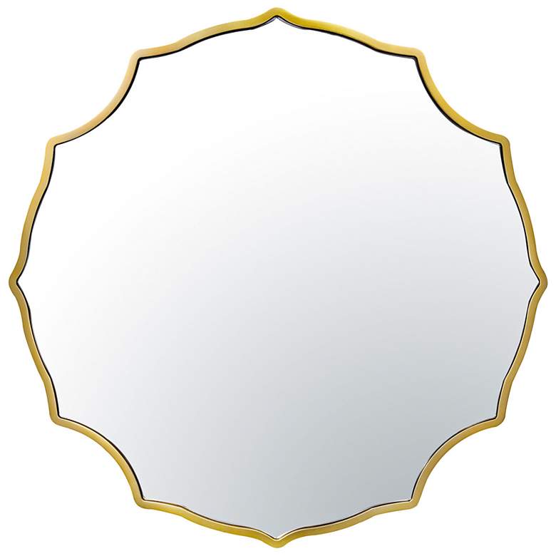 Image 1 Varaluz Not Baroque Gold 40" Round Scallop Wall Mirror