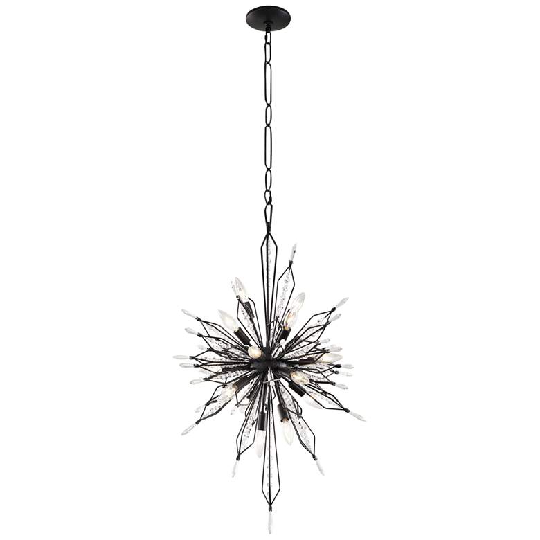 Image 2 Varaluz Orbital 20 inch Wide Carbon and Crystal Foyer Pendant