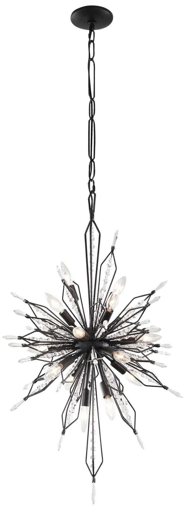 Image 3 Varaluz Orbital 20" Wide Carbon and Crystal Foyer Pendant more views