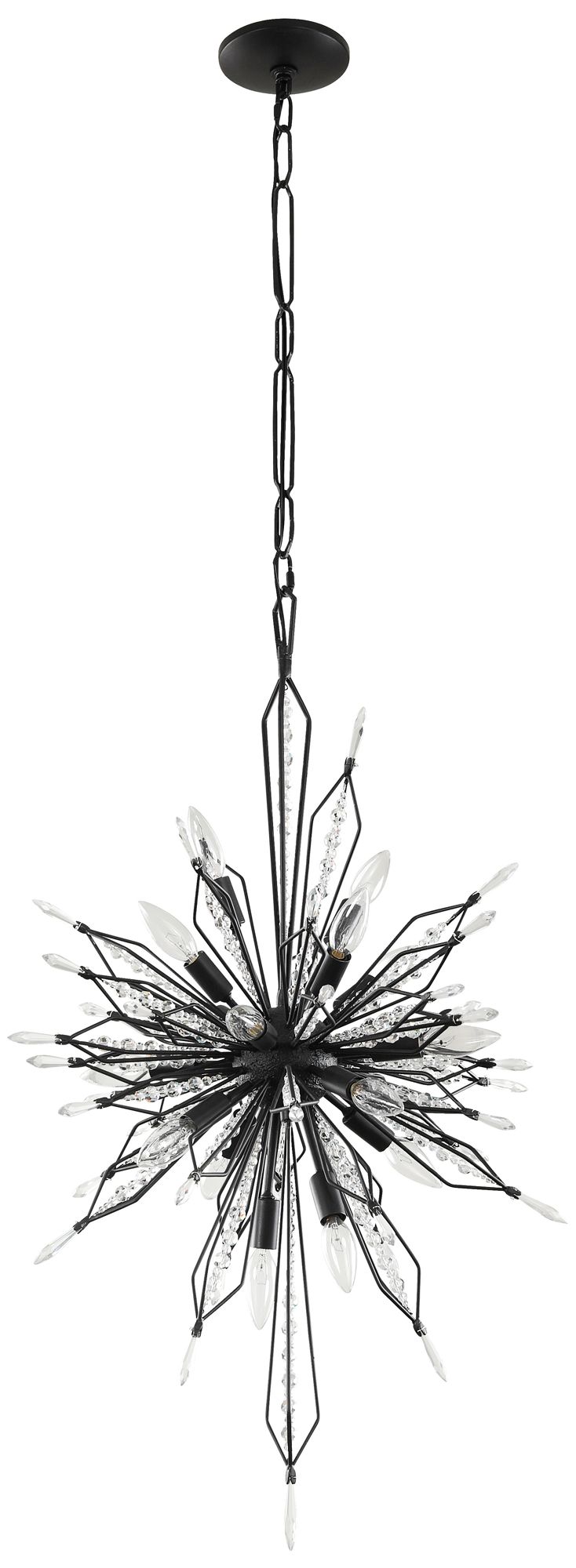 Image 4 Varaluz Orbital 20" Wide Carbon and Crystal Foyer Pendant more views