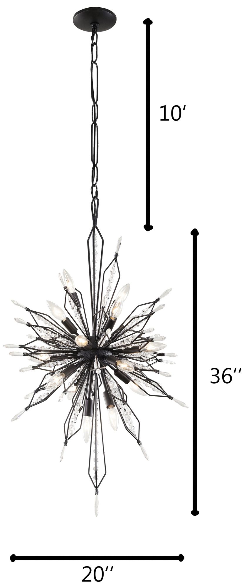 Image 5 Varaluz Orbital 20" Wide Carbon and Crystal Foyer Pendant more views