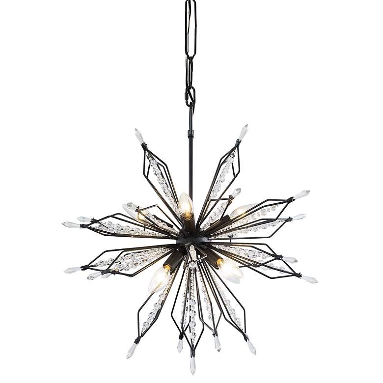Image 1 Varaluz Orbital 22" Wide Carbon 8-Light Sputnik Pendant