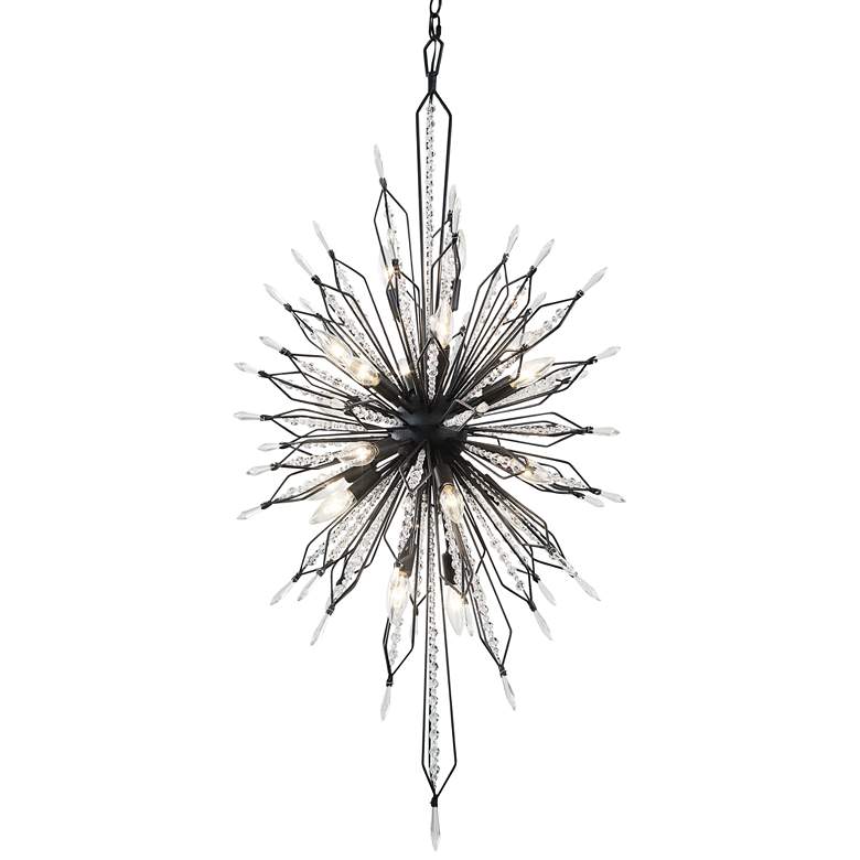 Image 1 Varaluz Orbital 24 inch Black and Crystal 20-Light Modern Foyer Chandelier