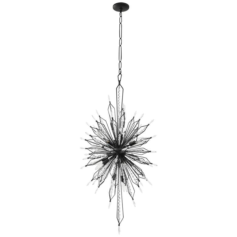 Image 3 Varaluz Orbital 24" Black and Crystal 20-Light Modern Foyer Chandelier more views