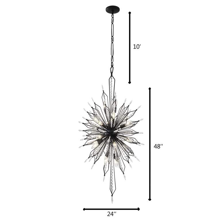 Image 4 Varaluz Orbital 24" Black and Crystal 20-Light Modern Foyer Chandelier more views